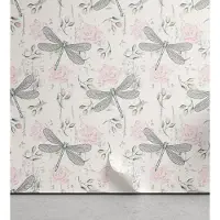KOZMOS TEKSTİL VE GERİ DÖNÜŞÜM SANAYİ TİCARET LİMİTED ŞİRKETİ ABAKUHAUS Libelle abziehbare & klebbare Tapete für Zuhause, Vintage Dragonfly, selbstklebendes Wohnzimmer Küchenakzent, 33 cm x 250 cm, Hellrosa Blassgrau