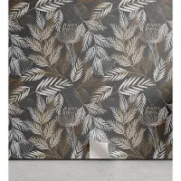 KOZMOS TEKSTİL VE GERİ DÖNÜŞÜM SANAYİ TİCARET LİMİTED ŞİRKETİ ABAKUHAUS Jahrgang abziehbare & klebbare Tapete für Zuhause, Nostalgische Blumenkunst, selbstklebendes Wohnzimmer Küchenakzent, 33 cm x 250 cm, Kokosnuss Braun Grau