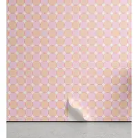 KOZMOS TEKSTİL VE GERİ DÖNÜŞÜM SANAYİ TİCARET LİMİTED ŞİRKETİ ABAKUHAUS Kreis abziehbare & klebbare Tapete für Zuhause, Blush Töne Oval Geometric, selbstklebendes Wohnzimmer Küchenakzent, 33 cm x 180 cm, Blasse Pfirsich Mehrfarbig