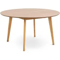 Pillovely Moderner runder Esstisch Krel aus heller Eiche, 140 cm Durchmesser, 76 cm Höhe