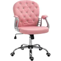 Moonbite Chefsessel Diamant-Steppung 59,5 x 60,5 x 105 cm, Bürostuhl ergonomisch, Sitzhöhe per Gasfeder, hochdichte Polsterung, 120 kg, Kunstleder, Rosa