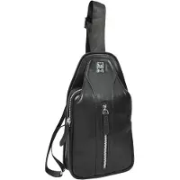 Merkloos Heren Umhängetasche – Schwarze Crossbody-Tasche mit Organizer