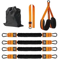 Merkloos Set mit 4 verstellbaren Widerstandsbändern für Übungen wie Klimmzüge, ideal für das Training zu Hause