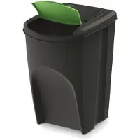 Prosperplast 4er Set 35L Recyclingbehälter mit Aufkleber schwarz Keden IKWB35S4-S411