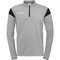 Uhlsport Trainingspullover "1/4 ZIP TOP Squad 27 Kids", Kinder, Gr. 140, grau (schwarz grau melange, schwarz), Obermaterial: 100% Polyester Pol. recyc.., Pullover Trainingspullover