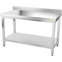 GOLDINOX Arbeitstisch aus Edelstahl, 1500 x 800 mm, PREMIUM-Ausführung -