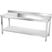 GOLDINOX Arbeitstisch aus Edelstahl, 1800 x 600 mm, PREMIUM-Ausführung -