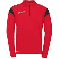 Uhlsport Trainingspullover "1/4 ZIP TOP Squad 27", Herren, Gr. S, rot (rot, schwarz), Obermaterial: 100% Polyester Pol. recyc.., Pullover Trainingspullover
