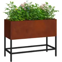 VD Home Furnishing Hochbeet Gartenpflanzer Rostig 60 x 26 x 45 cm Wetterfeststahl