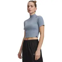 Under Armour Ua Rival Rib Mock Ss Tee - blue wind, Größe:XL