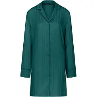 Triumph Nachthemd "Amourette Jacquard NDW", Damen, Gr. 48, N-Gr, Langarm, Web, teal grün, Web, Obermaterial: 100% Viskose, bequem kniefrei, V-Ausschnitt, Kleider Nachthemd, elegant und weich