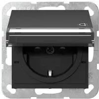 Gira SCHUKO-Steckd. KD BSF + SP System 55 Schwarz m 4557005