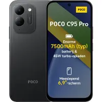 Xiaomi Poco C95 Pro,4G Smartphone 8 + 256 GB, Schwarz, 7500-mAh-Akku,
