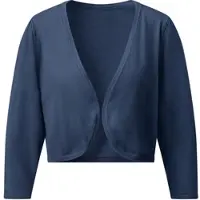Witt Bolero "Bolero Bolero mit 3/4-Ärmeln", Damen, Gr. 46, blau (dunkelblau), Elegant, V-Ausschnitt, Strickjacken Bolero