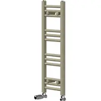 LuxeBath Handtuchheizkörper 300x800 mm Badheizkörper mit Thermostatventil, Handtuchtrockner Sahara gerade mit Seitenanschluss, Handtuchhalter, Beige