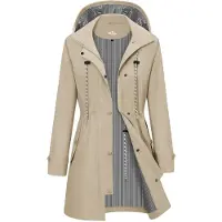 Merkloos Omgoods – Damenregenjacke, wasserdicht, mit Kapuze – leichte Outdoor-Regenjacke