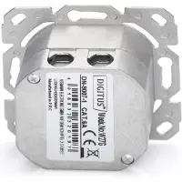 Digitus CAT 6A Klasse EA Netzwerkdose, designkompatibel, geschirmt, Unterputz, 2 x RJ-45, 1 Modul(e), 6a, 500 MΩ, Weiß, Metall