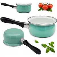 Tragar Stieltopf 1,3L emailliert seledynowy mit Griff 16cm