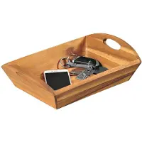 Kesper Tablett "Serviertablett", beige (natur), B:23cm H:9cm L:31,5cm, Akazienholz, Tabletts, Tablett, mit zwei Tragegriffen
