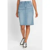 Witt Jeansrock "Jeans-Rock Jeansrock schmal geschnitten", Damen, Gr. 48, blau, bleached, DenimJeansWeb, , Casual, Röcke Jeansrock