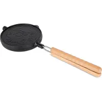 Petromax Wende-Waffeleisen, schwarz, H 9 x B 22 x T 54 cm