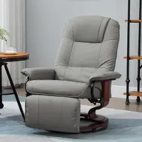 Sweiko Relaxsessel Fernsehsessel Liegesessel Kunstleder 360° Drehstuhl 145° neigbar Grau 78 x 87 x 100 cm