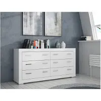 Forte Schubladenkommode SNOW Kommode mit 6 Schubkästen Weiß matt 175,4x41,5x86,5 cm
