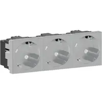 Ggk 6976 Steckdose 3-fach Winkel M45-3W-9006, 45x45mm erhöhter Berührungsschutz, alu M45-3-Steckdose M453Steckdose