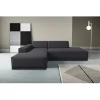 Werk2 Ecksofa "Apollo puristisches Design, Japandi Design, Cord, viel Platz, bequem", grau (anthrazit), B:264cm H:70cm T:188cm, 90% Polyester, 10% Nylon, Sofas, Ecksofa, Cord, L-Form