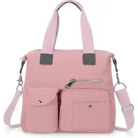 Unyqoos Schultertasche, wasserdichtes Nylon, große Kapazität Uni Crossbody- & Hobo-Tasche mit Reißverschluss, Anti-Diebstahl Rückfach, 3 Front- & 2 Seitentaschen für Reise & Arbeit