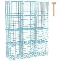 Merkloos Aufbewahrungswürfel Metallgitter Regalsystem - 30 x 30 x 30 cm - 12 Würfel - Industrie-Design