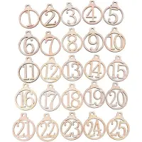 Generisch Adventskalender aus Holz mit Zahlen – Vintage, aus Holz, Weihnachtskalender mit den Zahlen 1-25