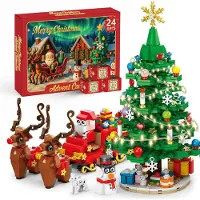 Generisch Adventskalender für Weihnachten – Bausatz – 24 Tage bis Weihnachten mit Rentier- und Weihnachtsbaum-Bausteinen