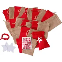 OCreon DIY-Adventskalender: 24 Jutebeutel, Zahlen, Sterne