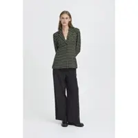 Ichi Blusenblazer "Damen Blazer IHKATE", Damen, Gr. 3XL, grün (rifle grün check), Obermaterial: 91% Polyester PES. 8% Baumwolle CO. 1% Elasthan EL., Blazer Blusenblazer