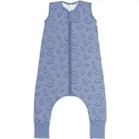 Fillikid Babyschlafsack "mit Beinen, TOG 0,5", Baby, Gr. 92, Reißverschlussmitte, blau (dino), Obermaterial: 100% Baumwolle, Schlafsäcke Babyschlafsack, für den Sommer und Raumtemperatur über 24