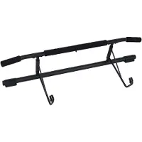 Relaxdays Klimmzugstange Türrahmen, 150 kg, zum Einhängen, ohne Bohren, Stahl, Türreck, Pull-ups, Liegestütze, schwarz