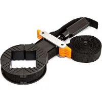Relaxdays Rahmenspanner mit 4 Spannbacken, 4m Nylongurt, stufenlos verstellbar, HxBxT:3x10x28cm, schwarz