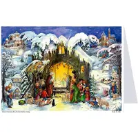 Richard Sellmer Verlag Postkarten Adventskalender Weihnachtskalender mit Bildern Jesus ist geboren