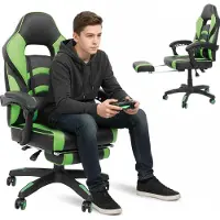 Merkloos Ergonomischer Gamingstuhl mit Fußstütze und verstellbarem Design