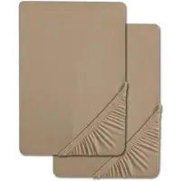 CloudComfort Doppelpack Basic Spannbettlaken Jersey-Stretch taupe 140 x 190 - 160 x 200 cm (2 Stück)