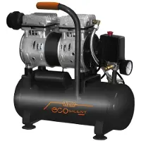 Vinco Geräuscharmer Kompressor, 6 Liter Tankvolumen, 0,7 PS, ölfrei