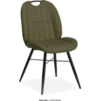 Omg Design Esszimmerstuhl "Shelton", grün (moss, schwarz, moss), B:52,5cm H:91,5cm T:65cm, Polyester, Stühle, Esszimmerstuhl, Esszimmerstuhl, pflegeleichter Bezug, mit Handgriff
