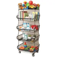 OEM Aufbewahrungskorb, Kohlenstoffstahl, 41*29*112 cm, Tragfähigkeit pro Ebene 10 kg, Montagetyp Bodenständer, Montage erforderlich