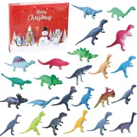Generisch Adventskalender mit Dinosauriern - Set mit 24 Teilen - Dinosaurier-Spielzeug - Adventskalender für Kinder - Adventskalender mit Dinosauriern