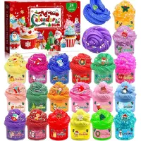 Generisch Adventskalender mit Schleim für Mädchen und Jungen – Schleim-Weihnachtsadventskalender mit 24 Tagen – Weihnachtsadventskalender