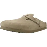 Birkenstock Boston SFB Damen Wildleder Sandale mit verstellbarem Riemen - Beige / 5.5 UK - 39 EU - 8/8.5 US