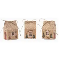 Generisch DIY-Adventskalender zum Befüllen – Set mit 24 Teilen – Faltbare Adventskalenderhäuschen aus Kraftpapier mit Kordel