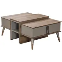 AEA Moderner Brauner Couchtisch Kaffetisch Designer Sofatisch Beistelltisch