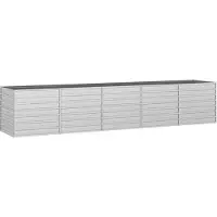 vidaXL Hochbeet Stecksystem aus verzinktem Stahl Pflanzbeet Gemüsebeet Blumenbeet für Garten Balkon Terrasse Außenbereich rechteckig 400x80x77 cm
